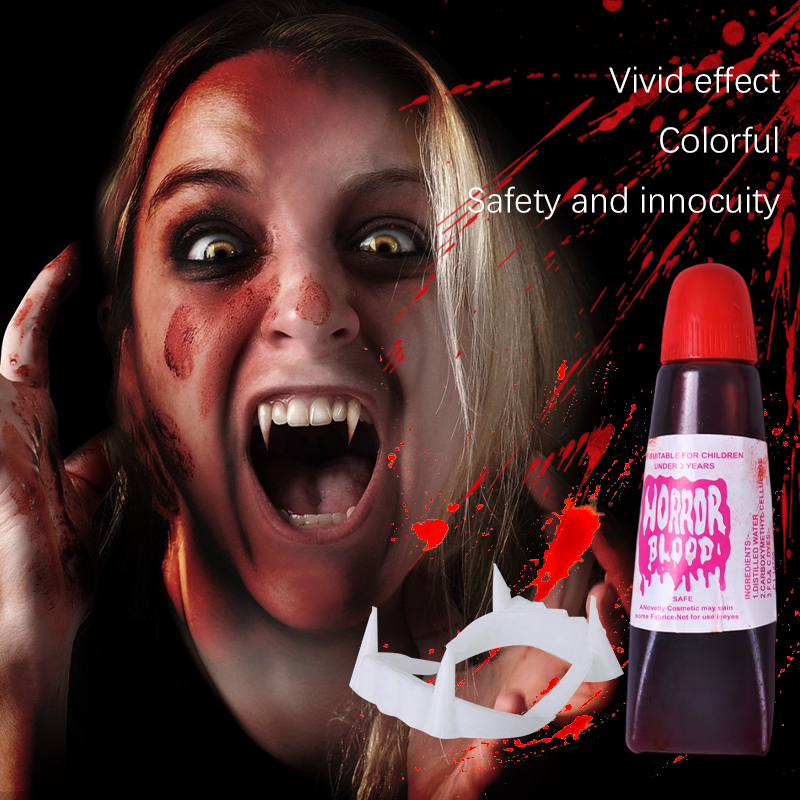 Cosplay Prop Paint - طقم أسنان مصاص دماء للهالوين، أسنان